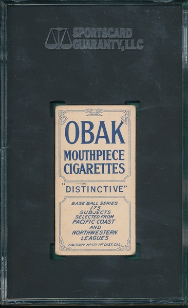 1910 T212-2 Krapp Obak Cigarettes SGC 3