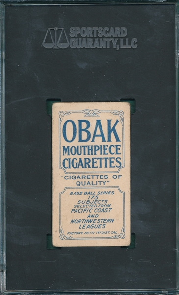 1910 T212-2 Jensen Obak Cigarettes SGC 1.5