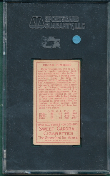 1911 T205 Summers Sweet Caporal Cigarettes SGC 50