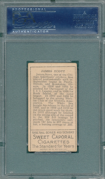 1911 T205 Scott Sweet Caporal Cigarettes PSA 1 *Presents Much Better*