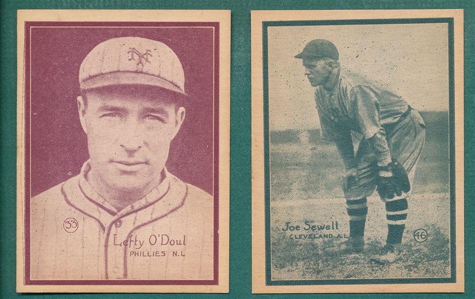 1931 W517 O'Doul & Joe Sewell, Strip Cards, Lot of (2)