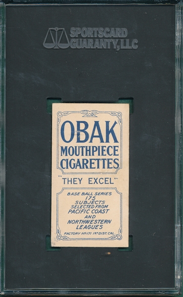 1910 T212-2 Stevens Obak Cigarettes SGC 4