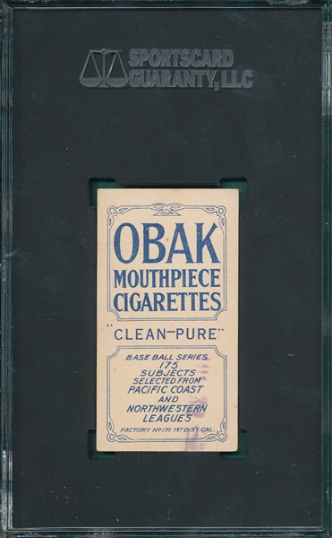 1910 T212-2 Rockenfield Obak Cigarettes SGC 5