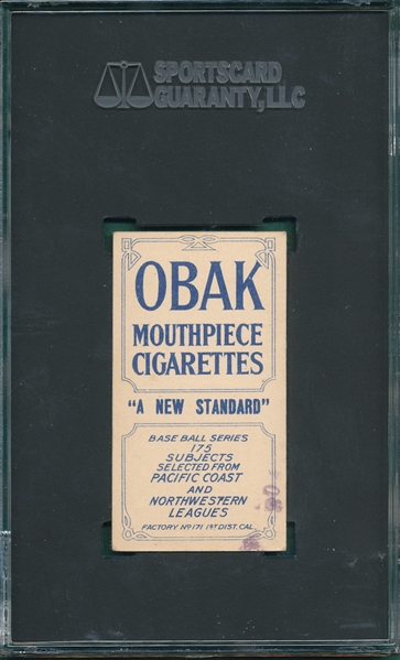 1910 T212-2 Danzig Obak Cigarettes SGC 5