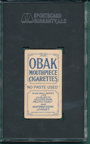 1910 T212-2 Burrell Obak Cigarettes SGC 3