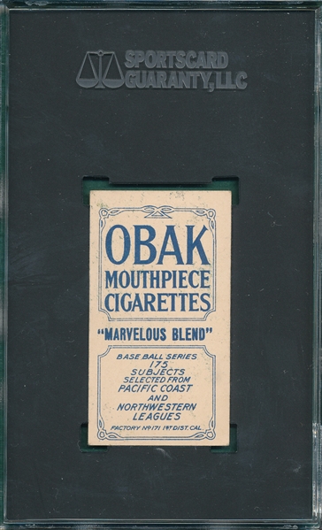 1910 T212-2 Lindsay Obak Cigarettes SGC 5.5