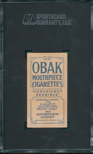 1910 T212-2 Gardner Obak Cigarettes SGC 3
