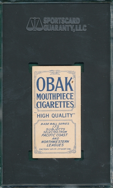 1910 T212-2 Streib Obak Cigarettes SGC 4