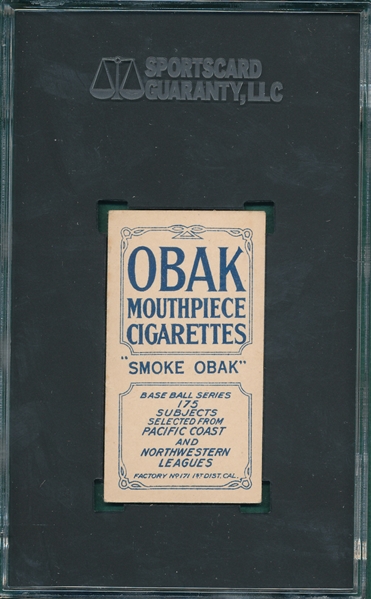 1910 T212-2 Tozer Obak Cigarettes SGC 5