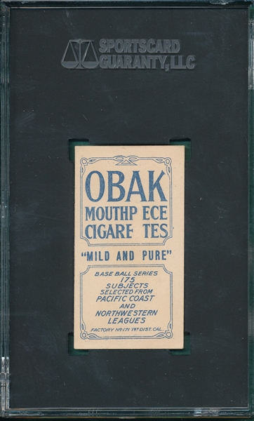 1910 T212-2 Christian Obak Cigarettes SGC 2
