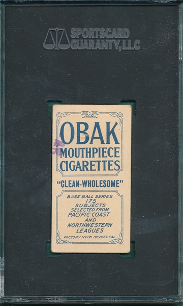 1910 T212-2 Nelson Obak Cigarettes SGC 3