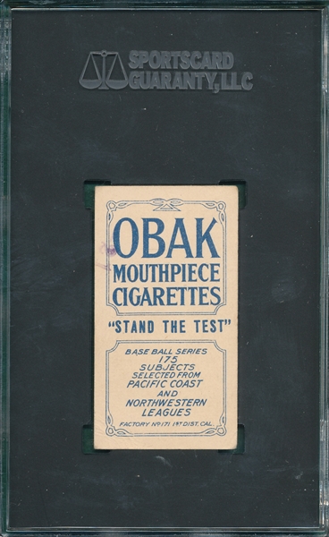 1910 T212-2 Thompson Obak Cigarettes SGC 3