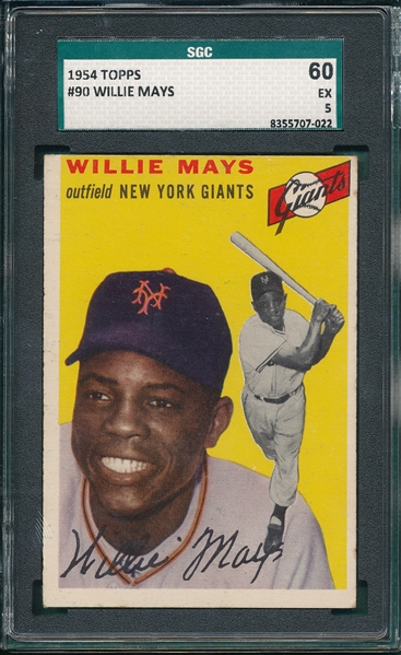 1954 Topps #90 Willie Mays SGC 60