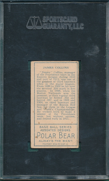 1911 T205 Collins, Jimmy, Polar Bear SGC 40 *SP*