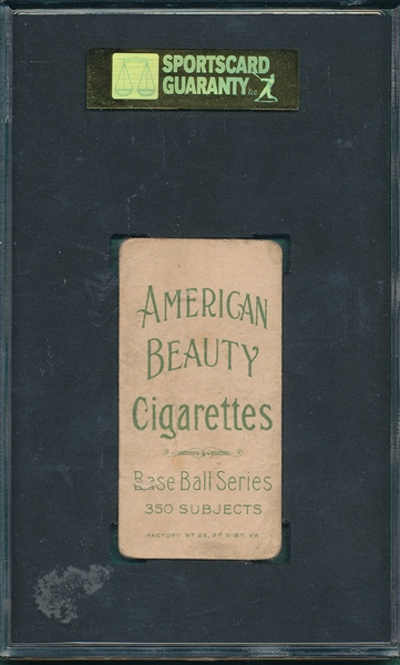 1909-1911 T206 Griffith, Batting, American Beauty Cigarettes SGC 10