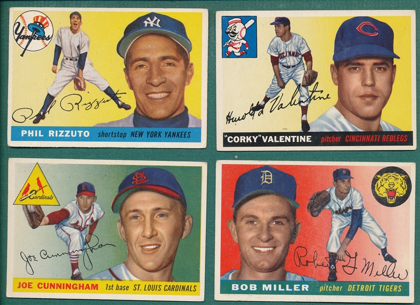1955 Topps Lot of (24) W/ Rizzuto *Crease Free*