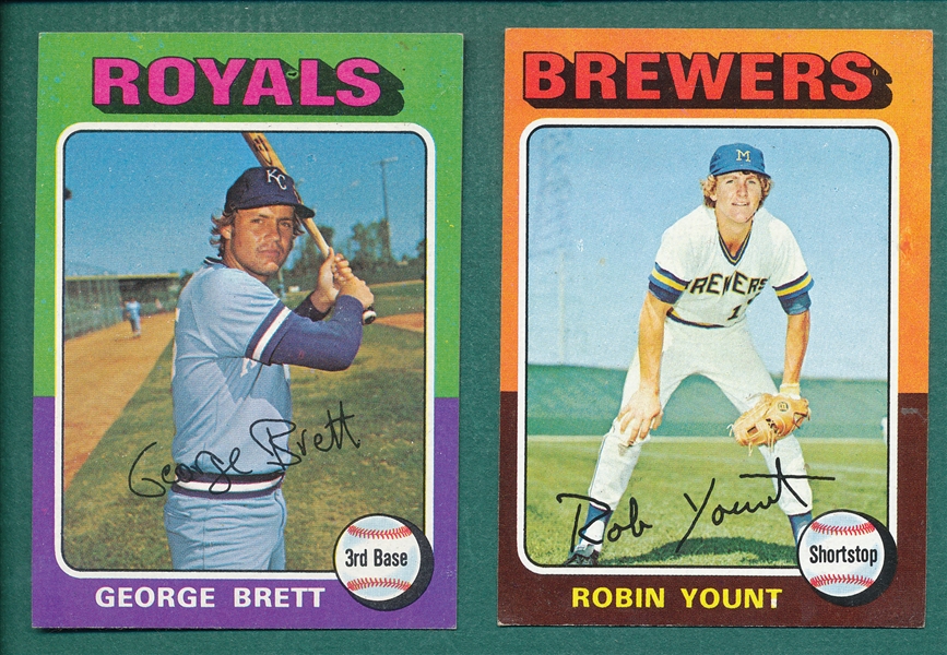 1975 Topps #223 Yount & #228 Brett, Lot of (2) *Rookies*