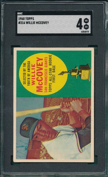 1960 Topps #316 Willie McCovey SGC 4 *Presents Better* *Rookie*