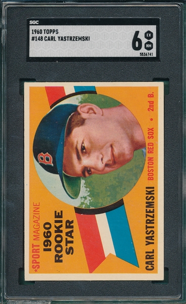 1960 Topps #148 Carl Yastrzemski SGC 6 *Rookie*