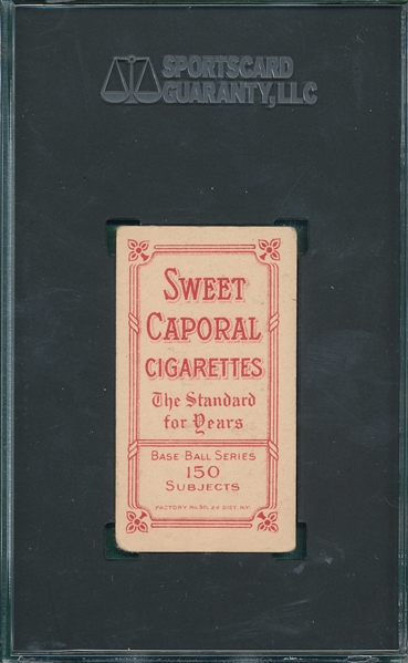 1909-1911 T206 Waddell, Portrait, Sweet Caporal Cigarettes SGC 3