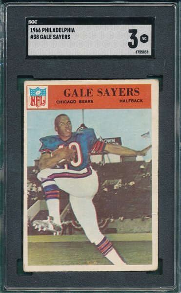 1966-70 Lot of (4) Gale Sayers W/ Philadelphia #38 SGC 3 *Rookie*