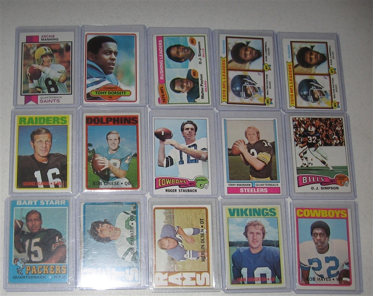 1970-80 Topps Football Lot of (450) Loaded With HOFers W/ Payton & Sayers (3)