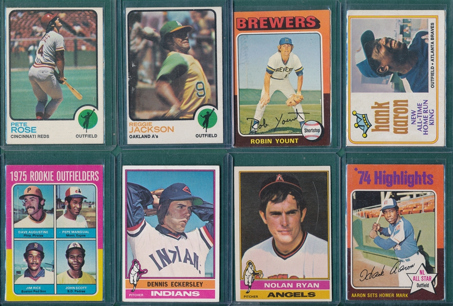 1973-78 Topps Baseball Lot of (765) W/ Aaron, Ryan, Yount, Rookie & More