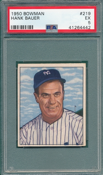 1950 Bowman #219 Hank Bauer PSA 5 *Rookie*