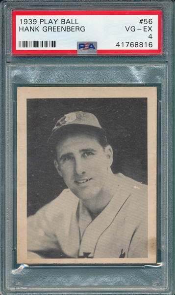 1939 Play Ball #56 Hank Greenberg PSA 4