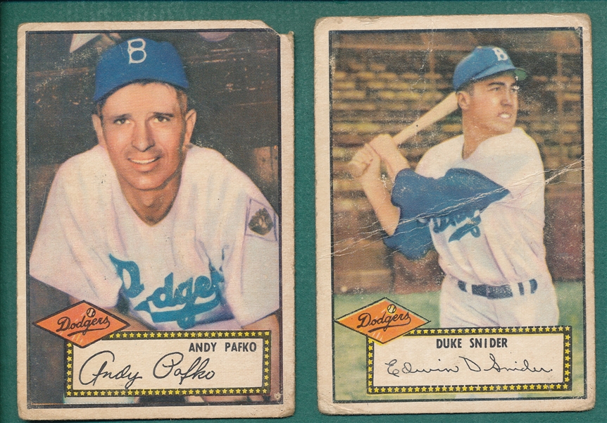 1952 Topps #1 Pafko & #37 Snider, Lot of (2)