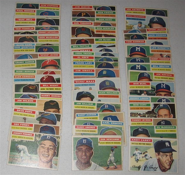 1956 Topps Lot of (68) W/ Yankees Team