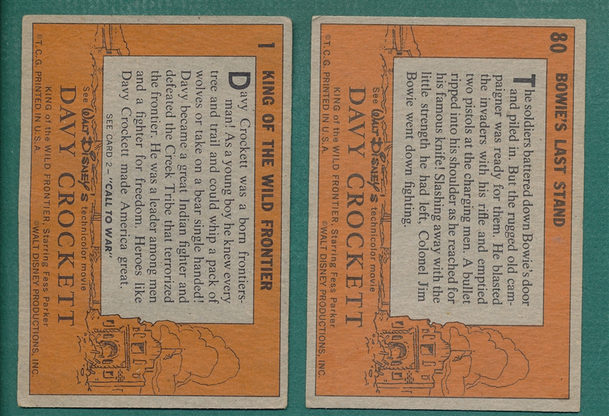1956 Topps Davy Crockett, Orange, Complete Set (80)