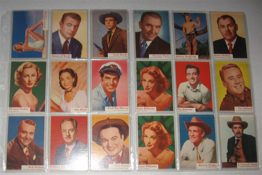 1953 Bowman NBC Stars (22) & 1953 Topps Who-Z-At (44), Lot of (66) W/ Clark Gable