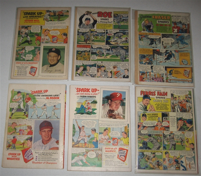 1953-54 Dell Comics W/ Wheaties Spark Up Featuring Athletes Near Set (18/19) W/ Musial