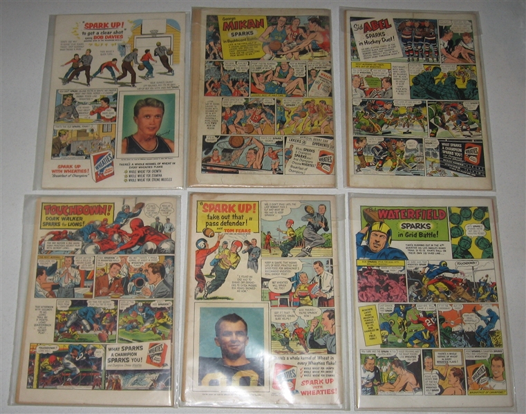 1953-54 Dell Comics W/ Wheaties Spark Up Featuring Athletes Near Set (18/19) W/ Musial