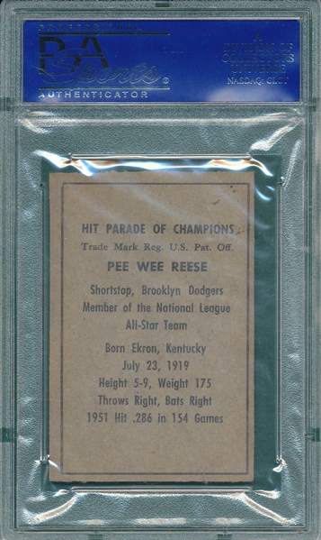 1952 Berk Ross Pee Wee Reese PSA 7