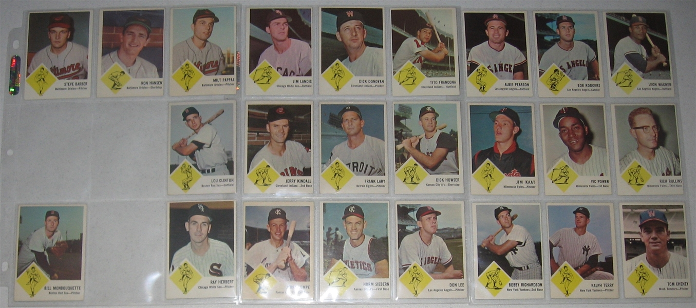 1963 Fleer Baseball Near Complete Set (66/67) W/ Koufax PSA 7