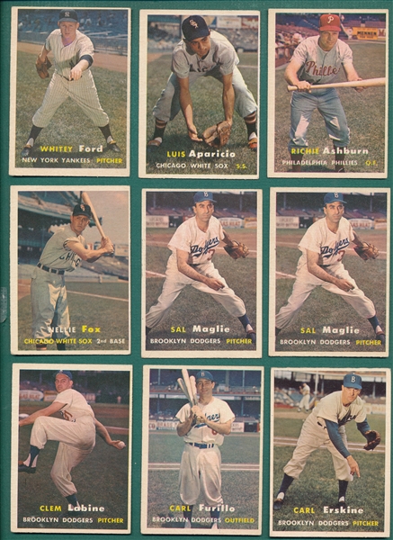 1957 Topps Lot of (62) HOFers W/ Whitey Ford