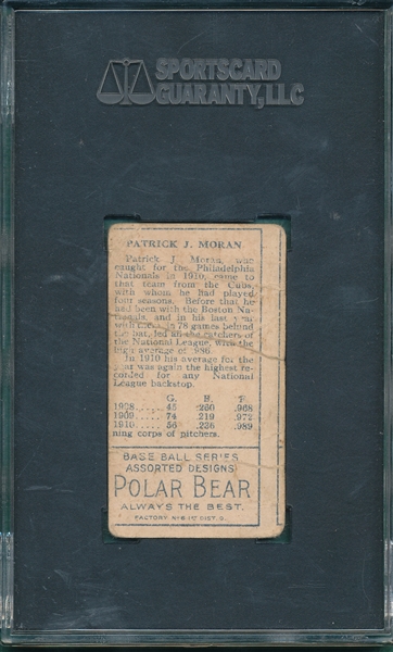 1911 T205 Moran, Stray Line, Polar Bear SGC 10