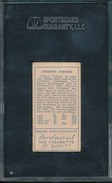 1911 T205 Turner Piedmont Cigarettes SGC 50 *SP*
