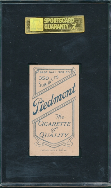 1909-1911 T206 Hunter Piedmont Cigarettes SGC 80