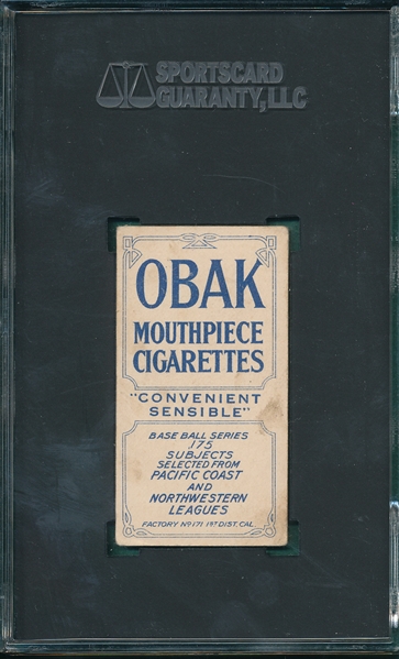 1910 T212-2 Criger Obak Cigarettes SGC 3