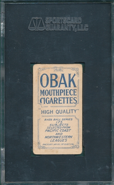 1910 T212-2 Thorsen Obak Cigarettes SGC 30