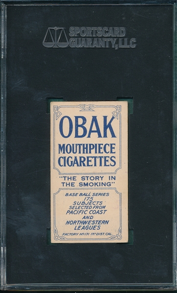 1910 T212-2 McCredie Obak Cigarettes SGC 50