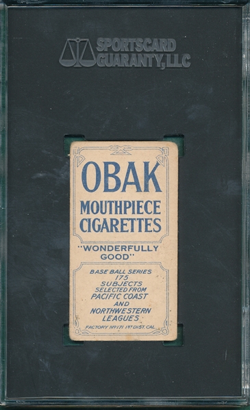1910 T212-2 McCredie Obak Cigarettes SGC 2.5