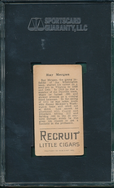 1912 T207 Morgan Recruit Little Cigars SGC 40