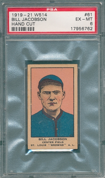 1919-21 W514 #61 Bill Jacobson PSA 6