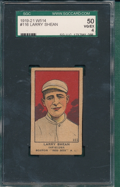 1919-21 W514 #116 Larry Shean SGC 50