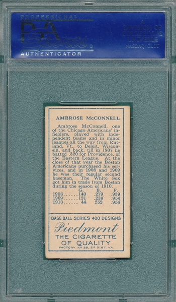 1911 T205 McConnell Piedmont Cigarettes PSA 6