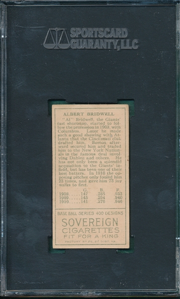 1911 T205 Bridwell Sovereign Cigarettes SGC 45